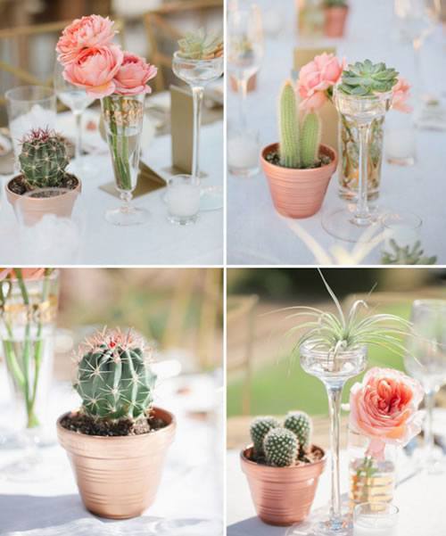 blooming cactus centerpiece