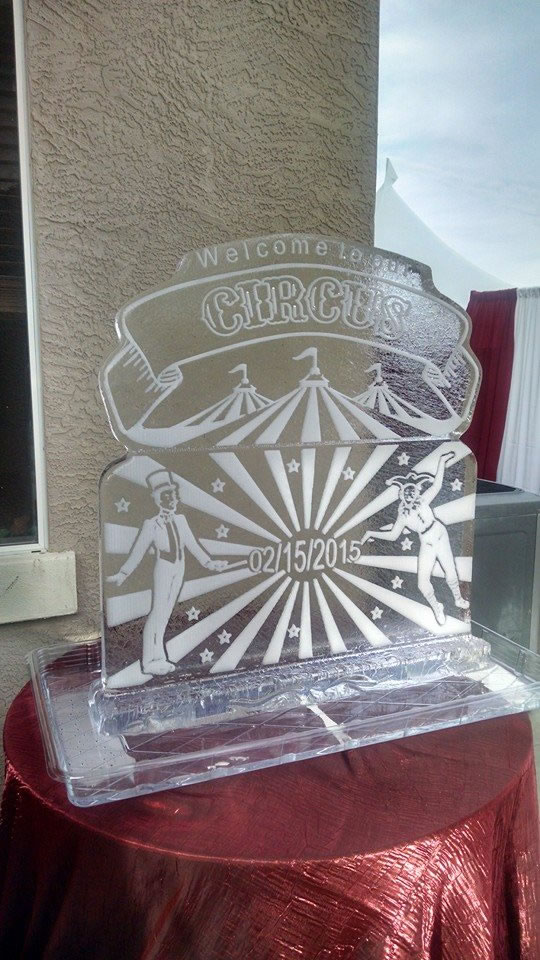 Circus theme wedding ice sculpture