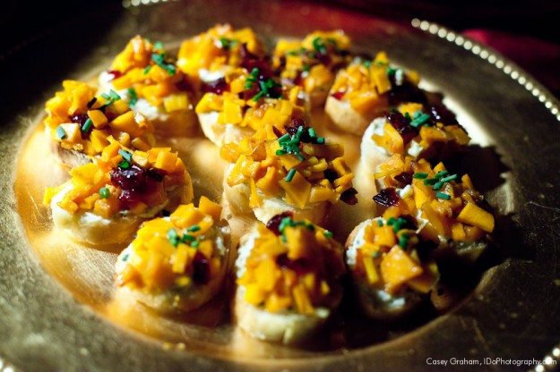 Holiday catering butternut squash crostini