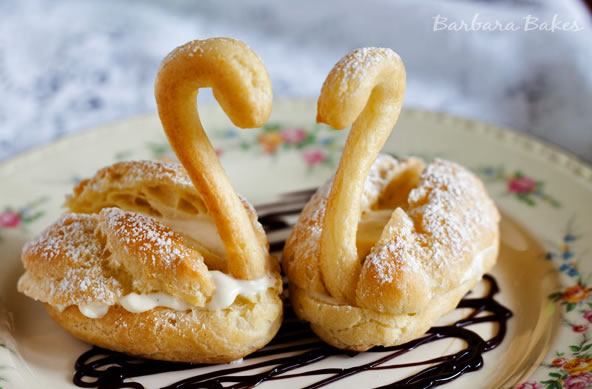 orange creme swan puff