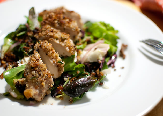 Pecan crusted chicken salad