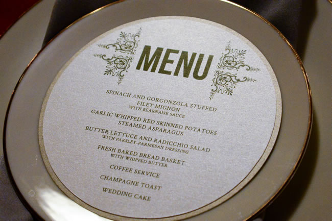 wedding menu